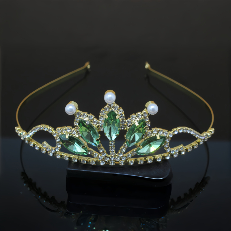 Dječji klips za kosu u obliku krune sa kristalima, oblik suze, elektroplatiranje, u stilu zvijezde