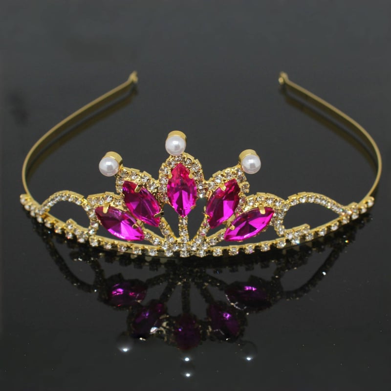 Dječji klips za kosu u obliku krune sa kristalima, oblik suze, elektroplatiranje, u stilu zvijezde