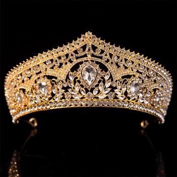 Barokna Krona Boginje – metalna kruna s kristalima, ručno izrađena, ženski dodatak za ceremonije