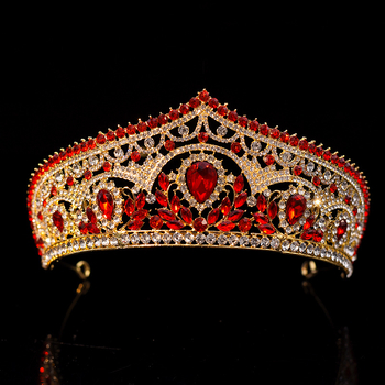 Barokna Krona Boginje – metalna kruna s kristalima, ručno izrađena, ženski dodatak za ceremonije