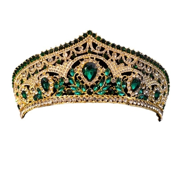 Barokna Krona Boginje – metalna kruna s kristalima, ručno izrađena, ženski dodatak za ceremonije