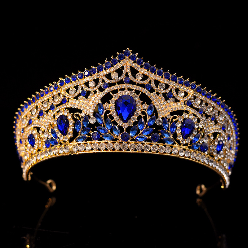 Barokna Krona Boginje – metalna kruna s kristalima, ručno izrađena, ženski dodatak za ceremonije