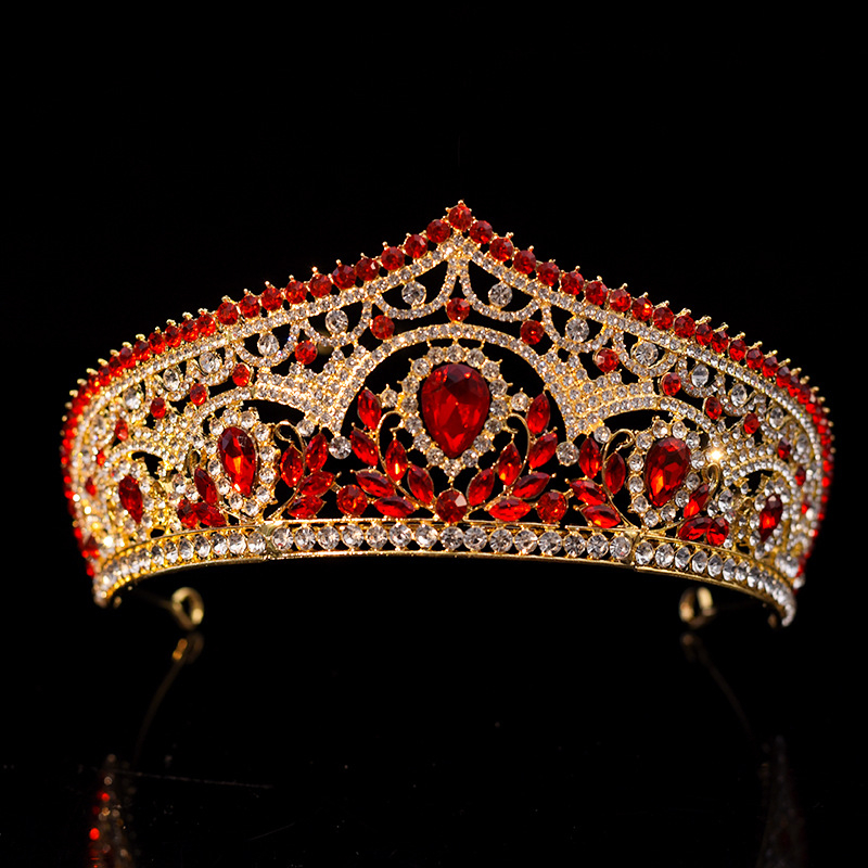 Barokna Krona Boginje – metalna kruna s kristalima, ručno izrađena, ženski dodatak za ceremonije