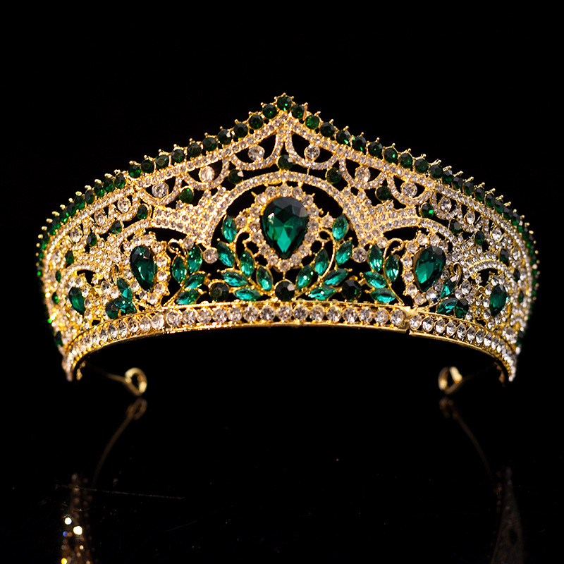 Barokna Krona Boginje – metalna kruna s kristalima, ručno izrađena, ženski dodatak za ceremonije