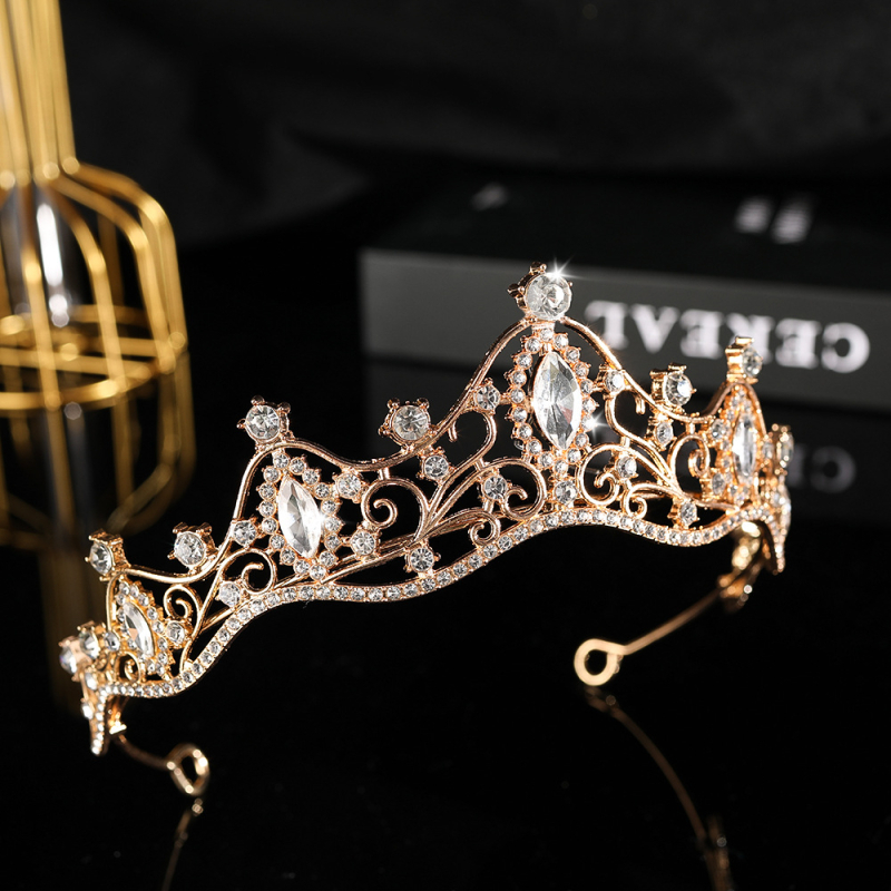 Kruna tiara za žene - legura, Rhinestone kristali, elektroplatiranje, modni dodatak za kosu
