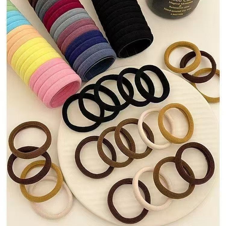 Korejos stiliaus rinkinys – 20 plaukų gumų, aukšta elastija, be siūlių, rankų darbo audinys