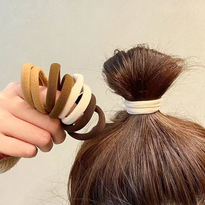 Korejos stiliaus rinkinys – 20 plaukų gumų, aukšta elastija, be siūlių, rankų darbo audinys