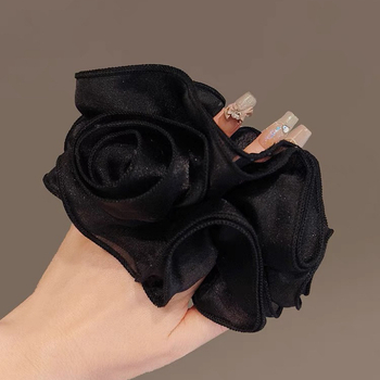 Prsten za kosu s cvijetom, ručno izrađeno od tekstila, korejski stil, visoka elastičnost, svježe i slatko — ljeto 2024
