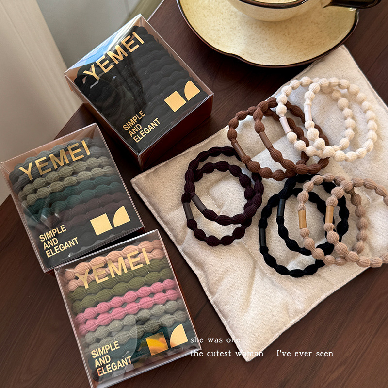 Pinta plaukų gumelė – rankų darbas, mišrios medžiagos, korėjiečio stilius, aukštas elastingumas (Ruduo 2025)