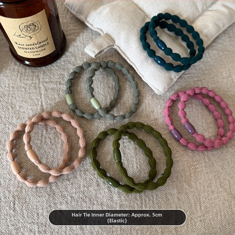 Pinta plaukų gumelė – rankų darbas, mišrios medžiagos, korėjiečio stilius, aukštas elastingumas (Ruduo 2025)