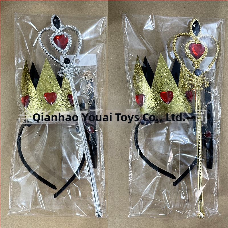 Σετ κοσάπλεϊ για το Halloween: Κορώνη, Κολιέ και Ραβδί Μαγείας – Υλικό: Πλαστικό/ρητίνη; Στυλ: Κινούμενο σχέδιο, Παιδιά; Διακόσμηση: Κορώνη; Επεξεργασία: Ηλεκτροεπιχρύωση; Κατηγορία προϊόντος: Αξεσουάρ κεφαλής