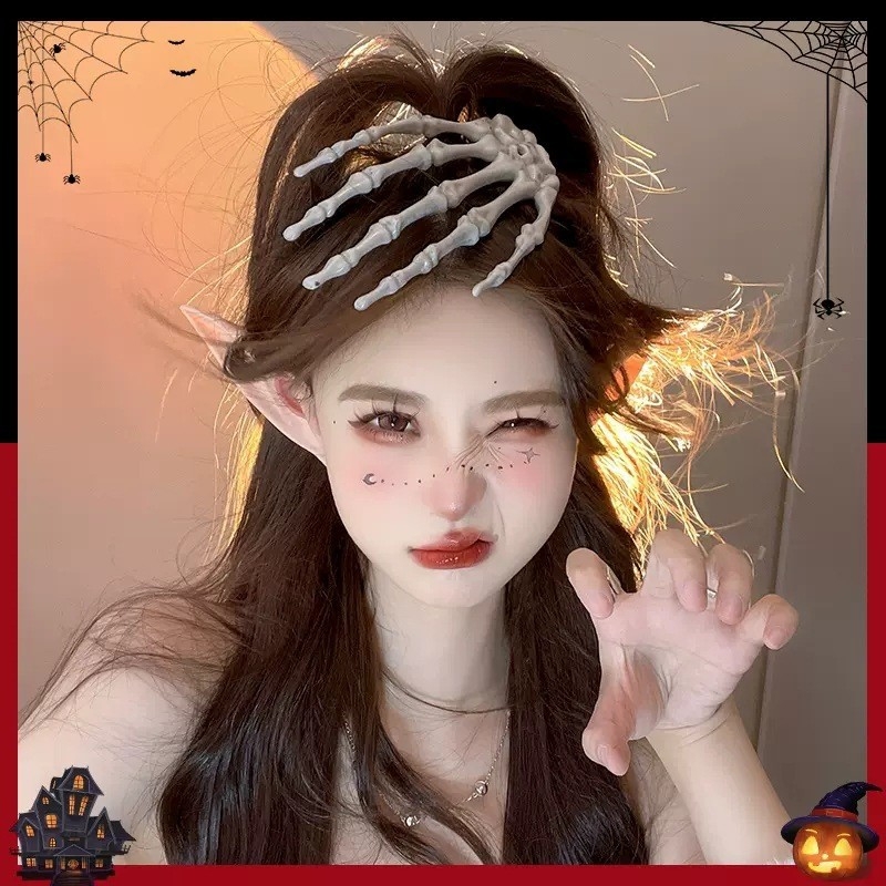 Rokām darināts galvas rotaslietas ar kaula formu un kristāliem, tumšs gotiskais stils