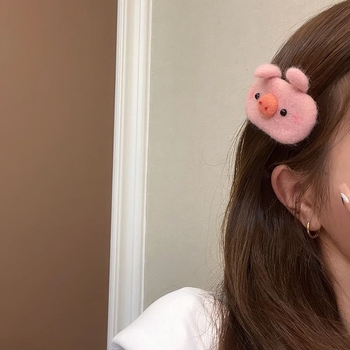 Klip za kosu s zecom od vunenog filca - ručno izrađeno, gripper tip, crtani stil, za žene, jesen 2024