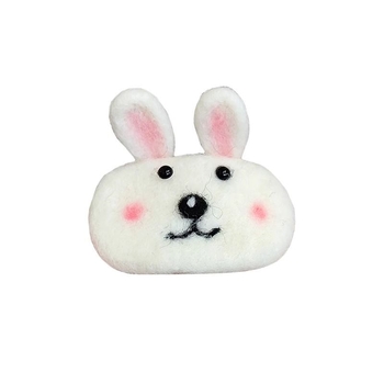 Klip za kosu s zecom od vunenog filca - ručno izrađeno, gripper tip, crtani stil, za žene, jesen 2024