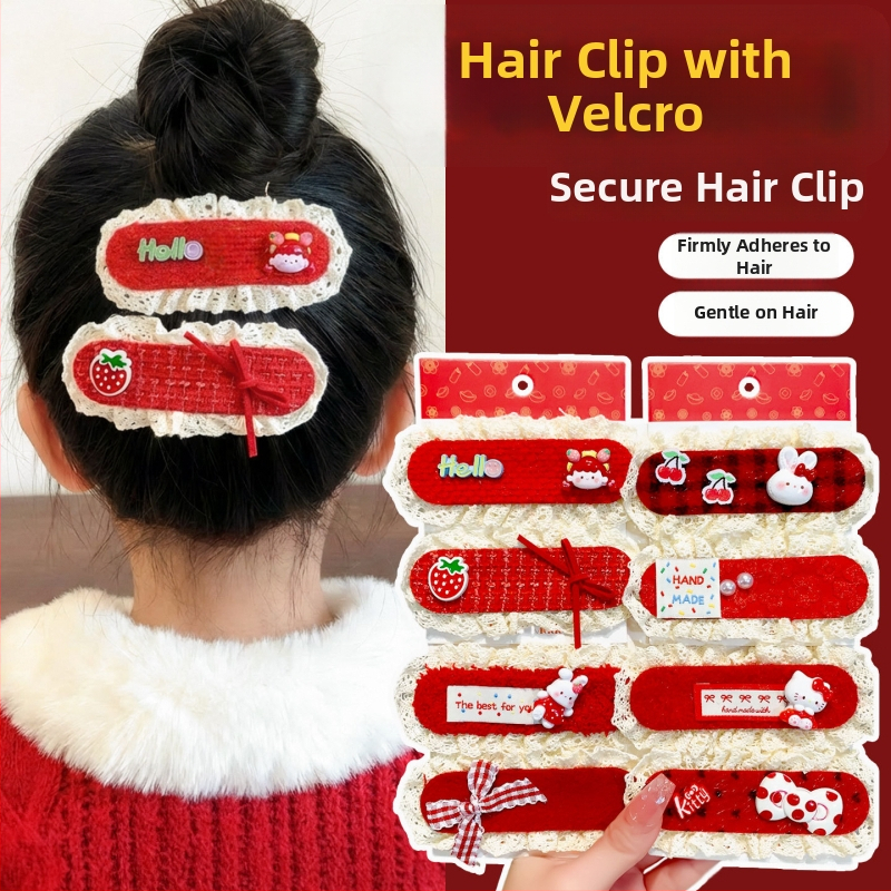 Vaikų galvos aksesuaras - etninio stiliaus, lėlės forma, audinio gėlės dekoras, kilmė: Jinhua, žiemos kolekcija 2025