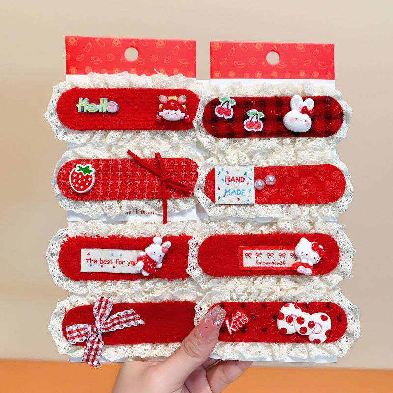 Vaikų galvos aksesuaras - etninio stiliaus, lėlės forma, audinio gėlės dekoras, kilmė: Jinhua, žiemos kolekcija 2025