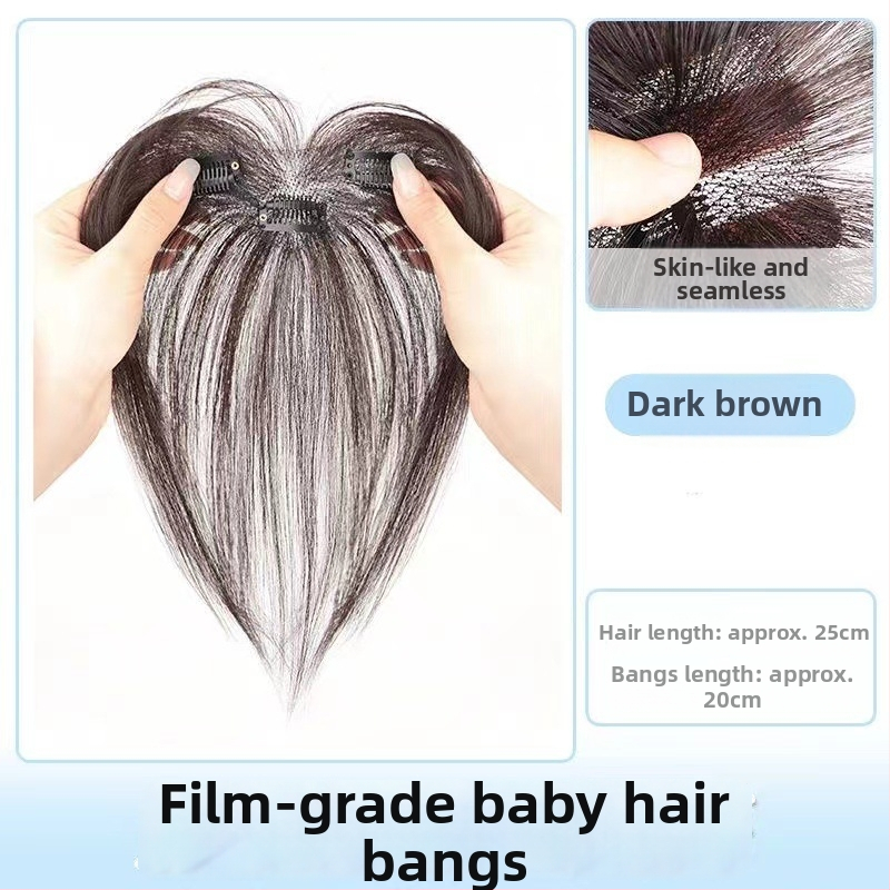 Lanugo frizūras parūka sievietēm, rokām šūta, cilvēka mati, slēpj pelēnos matus, var krāsot vai taisnot