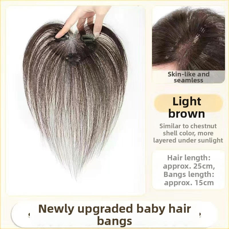 Lanugo frizūras parūka sievietēm, rokām šūta, cilvēka mati, slēpj pelēnos matus, var krāsot vai taisnot