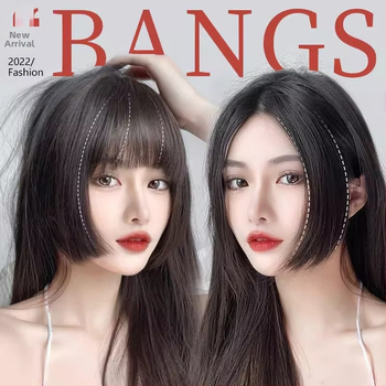 Parūka ar bangs — Princess cut, karstumizturīgs šķiedras materiāls, mehāniskā apstrāde, bangs taisnas vai slīpās, sievietēm, piemērots visām sejas formām