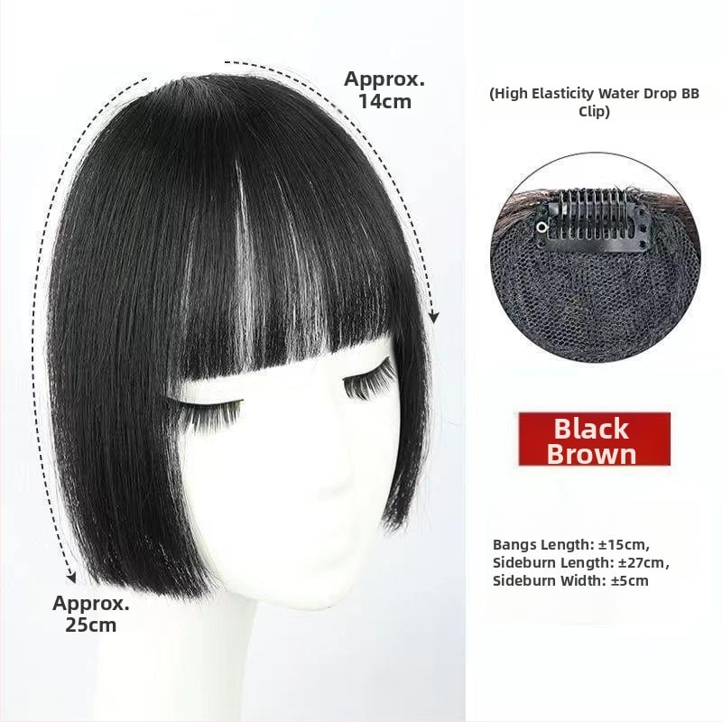 Parūka ar bangs — Princess cut, karstumizturīgs šķiedras materiāls, mehāniskā apstrāde, bangs taisnas vai slīpās, sievietēm, piemērots visām sejas formām