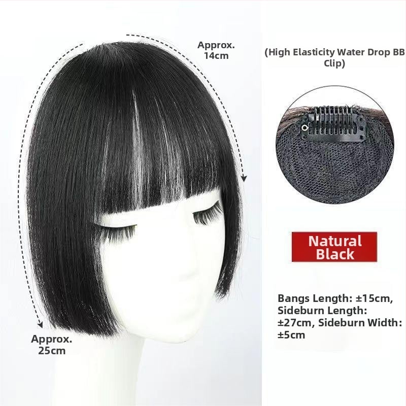 Parūka ar bangs — Princess cut, karstumizturīgs šķiedras materiāls, mehāniskā apstrāde, bangs taisnas vai slīpās, sievietēm, piemērots visām sejas formām