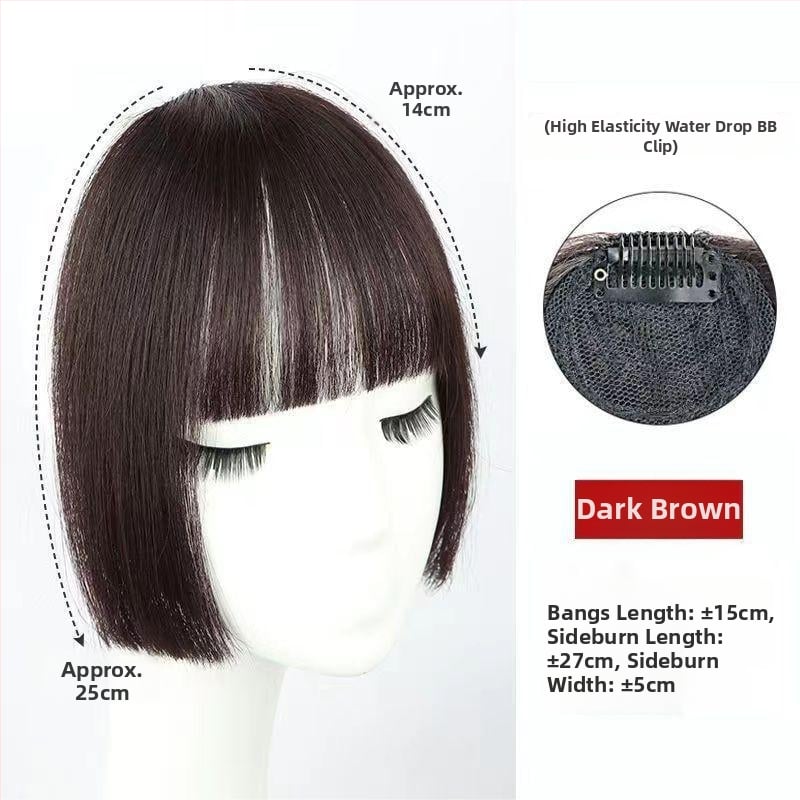 Parūka ar bangs — Princess cut, karstumizturīgs šķiedras materiāls, mehāniskā apstrāde, bangs taisnas vai slīpās, sievietēm, piemērots visām sejas formām