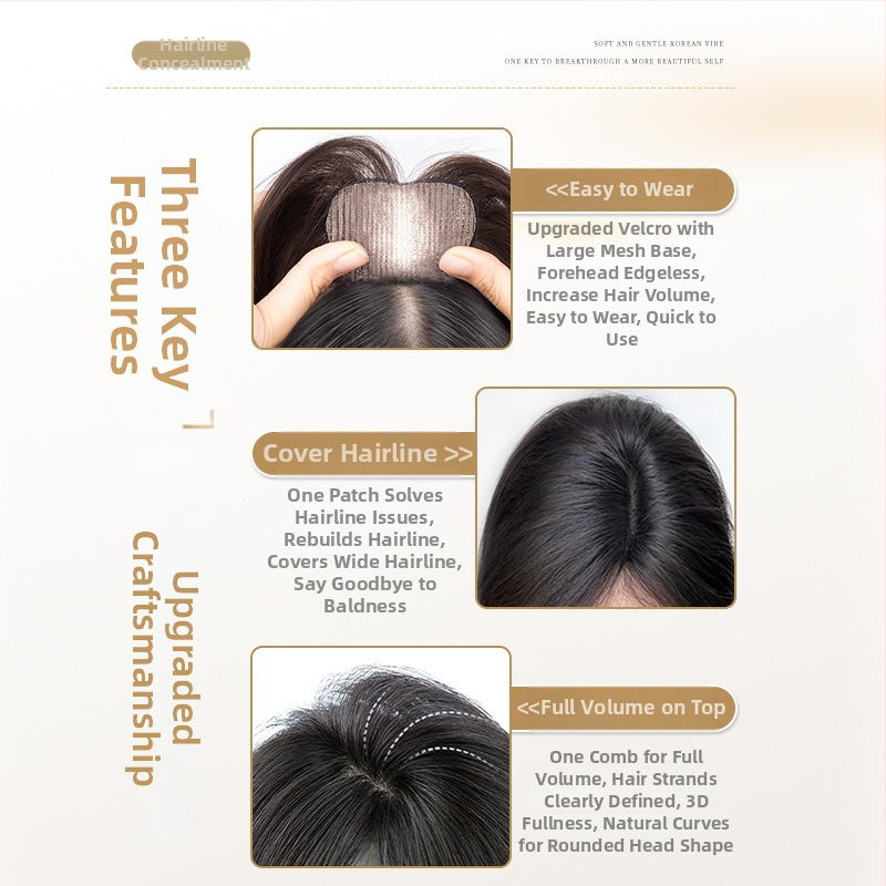 Sieviešu parūka ar bangs, modeļa Gourd Velcro, augstas temperatūras izturīga šķiedra, daļēji rokām adīta, pūkaina un dabiska izskats, slēpj pelēkus matus un piešķir apjomu; bangs var būt taisnas vai sānu