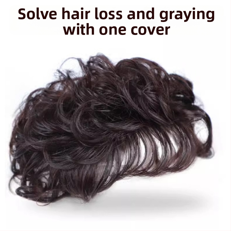 Moterų paruka su trumpais garbanotais plaukais, natūralus įvaizdis, įstrižos kirpčiukai, atsparios aukštai temperatūrai skaidulos, mechaninė konstrukcija