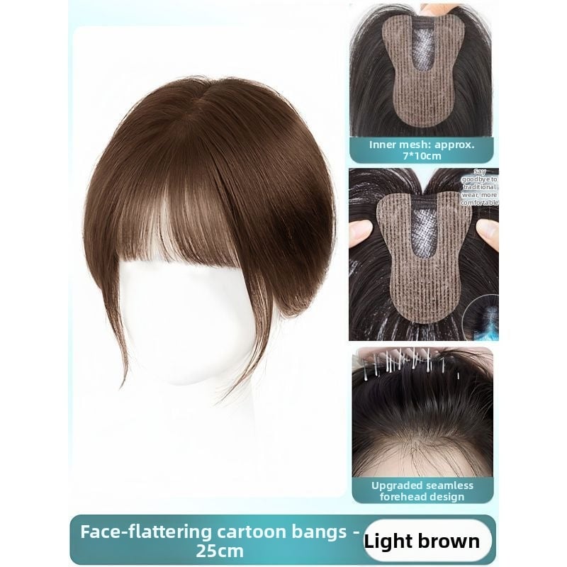 Comic 710 Rankomis austa lengva, kvėpuojanti parukos dalis - tiesus kirpimas, 25 cm ilgis, aukštos temperatūros pluoštas