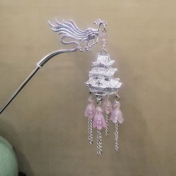 Ženska špica za kosu u antičkom stilu s resicama, geometrijskog oblika, od legure, elektroplatirano