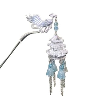 Ženska špica za kosu u antičkom stilu s resicama, geometrijskog oblika, od legure, elektroplatirano