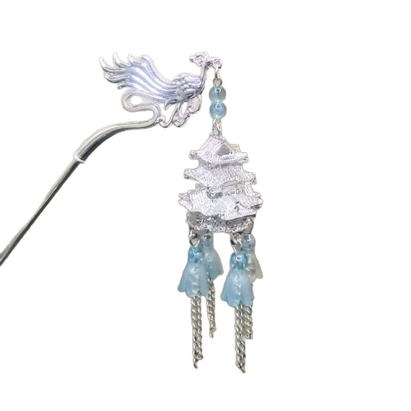 Ženska špica za kosu u antičkom stilu s resicama, geometrijskog oblika, od legure, elektroplatirano