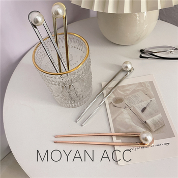 Šnala za kosu: metalna spona s biserima, antički stil, oblik U, porijeklo Jinhua