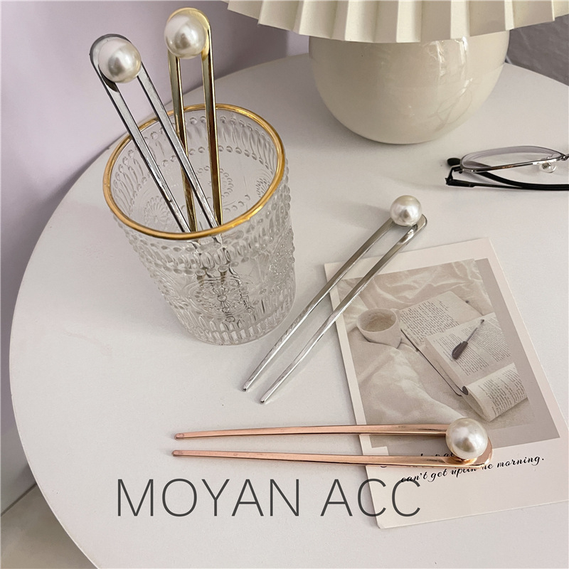 Šnala za kosu: metalna spona s biserima, antički stil, oblik U, porijeklo Jinhua