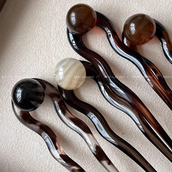 Clip de păr în formă de U, stil nou chinezesc, retro pentru femei - Material: Plastic/Rezina; Stil: Chinezesc; Configurare: U-shape; Personalizare disponibilă; Etichetă privată licențiată