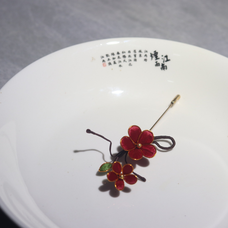 Ukosnica za kosu s baršunastim cvijetom za Hanfu, tradicionalni svilenkasti dodatak za glavu, jedna ukosnica, podesiva osnova, jesen 2024