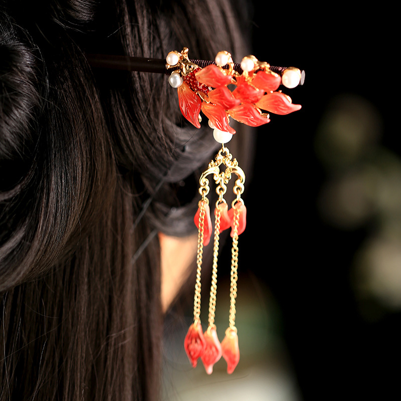 Drveni dodatak za kosu u drevnom stilu, pojedinačno pakiran, proljeće 2025