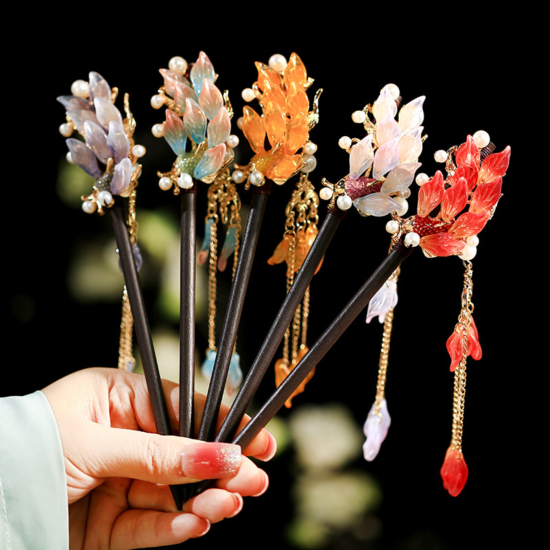 Drveni dodatak za kosu u drevnom stilu, pojedinačno pakiran, proljeće 2025