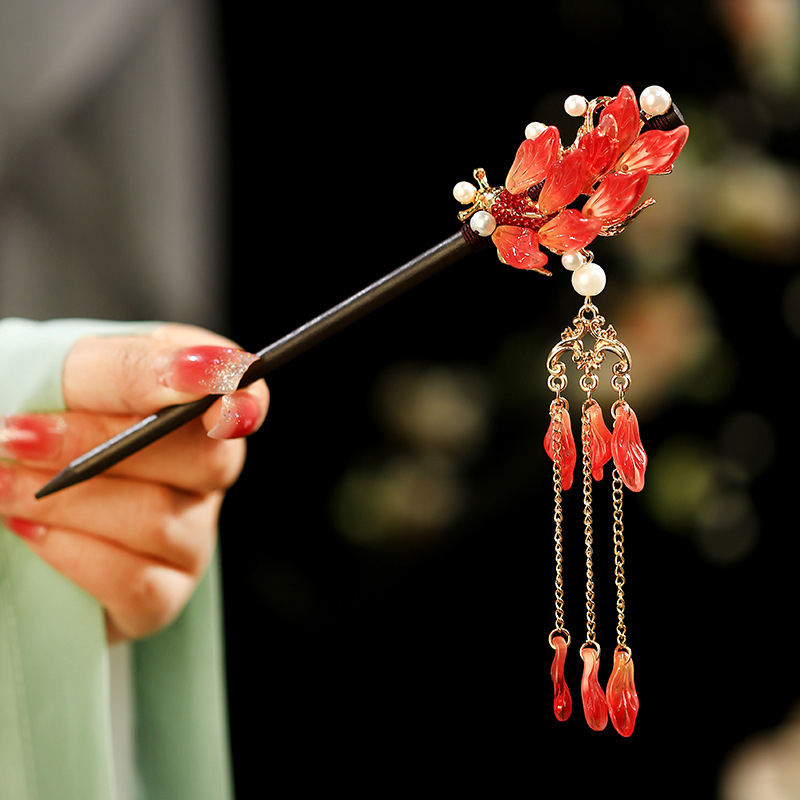 Drveni dodatak za kosu u drevnom stilu, pojedinačno pakiran, proljeće 2025