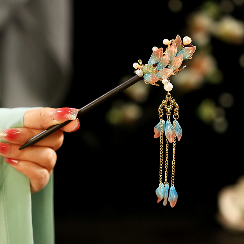 Drveni dodatak za kosu u drevnom stilu, pojedinačno pakiran, proljeće 2025