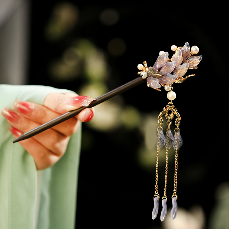 Drveni dodatak za kosu u drevnom stilu, pojedinačno pakiran, proljeće 2025