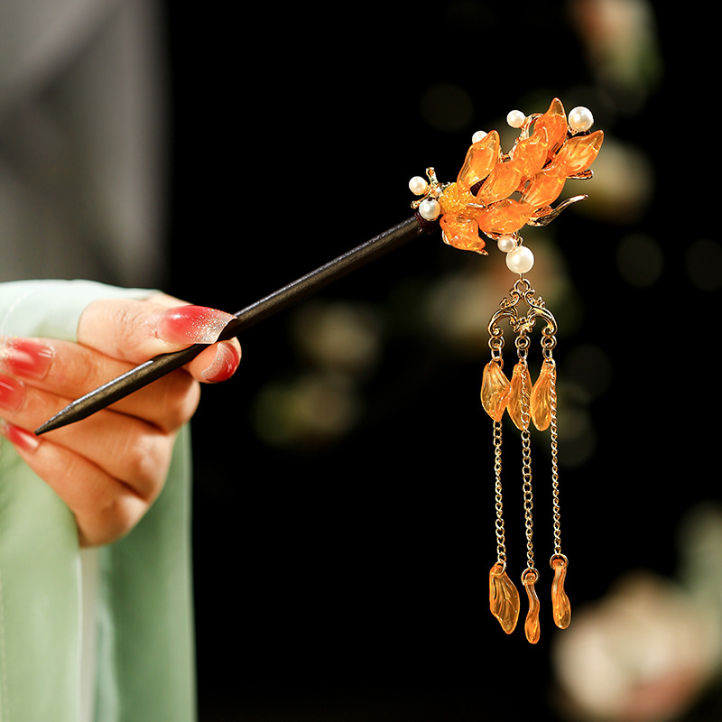 Drveni dodatak za kosu u drevnom stilu, pojedinačno pakiran, proljeće 2025