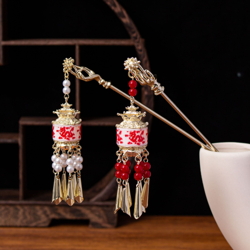 Špica za kosu s osvijetljenim palačnim lampama — ženski starohrvatski stil, legura, elektroplating, prilagodljivo | Weifan Jewelry