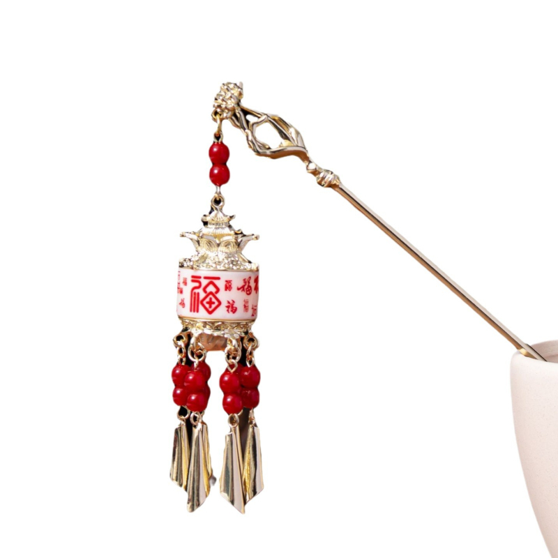 Špica za kosu s osvijetljenim palačnim lampama — ženski starohrvatski stil, legura, elektroplating, prilagodljivo | Weifan Jewelry