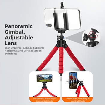 Laud triipod live fotograafiale ABS+sponge materjaliga okto noppara kätega, kaasaskantav ja kokkupandav Bluetooth nutitelefoni hoidja