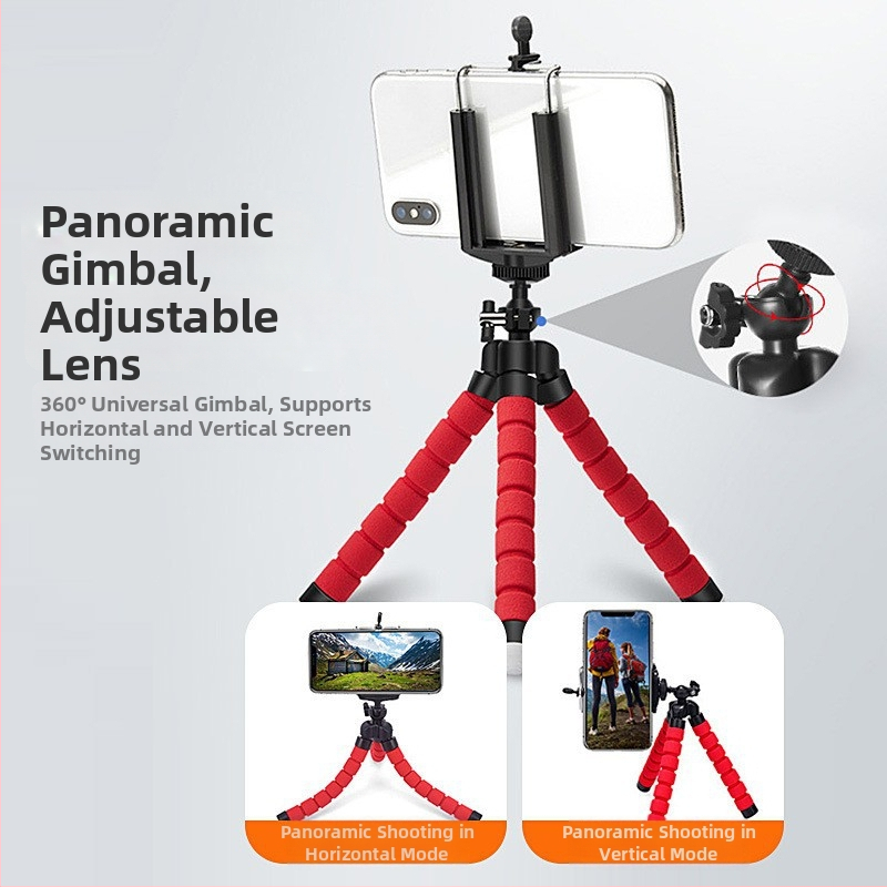 Laud triipod live fotograafiale ABS+sponge materjaliga okto noppara kätega, kaasaskantav ja kokkupandav Bluetooth nutitelefoni hoidja