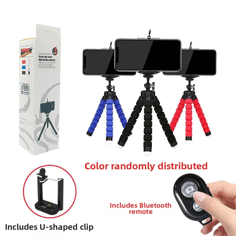 Laud triipod live fotograafiale ABS+sponge materjaliga okto noppara kätega, kaasaskantav ja kokkupandav Bluetooth nutitelefoni hoidja