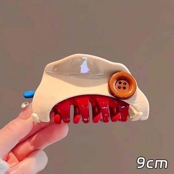 Hajcsipesz Gripper - Rajzolt kiskutya kivágott mintával, műanyag, nőknek, őszi 2024