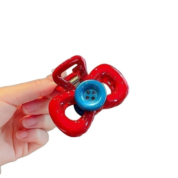 Hajcsipesz Gripper - Rajzolt kiskutya kivágott mintával, műanyag, nőknek, őszi 2024