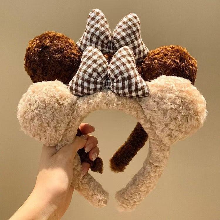 Slatka mašna za kosu s medvjedićem - 3D dizajn (ručna izrada; pliš materijal; ženski dodaci za kosu; podrijetlo Yiwu)